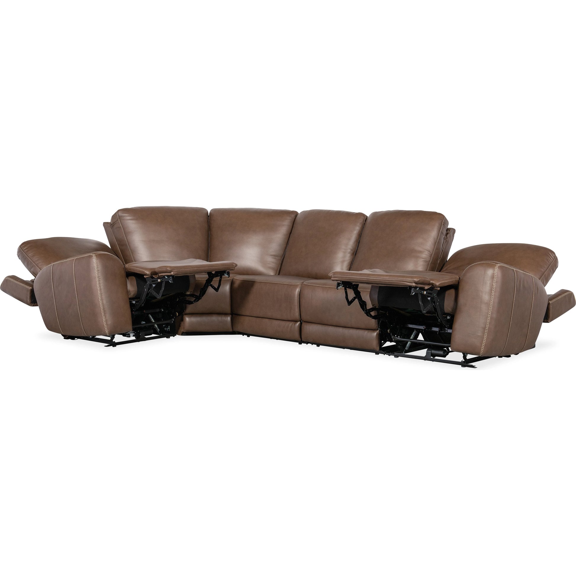 Torres 5 Piece Sectional by Hooker Furniture in sorrento mocha. Made from leather, sorrento mocha (semi-aniline top grain with splits) in a traditional style.