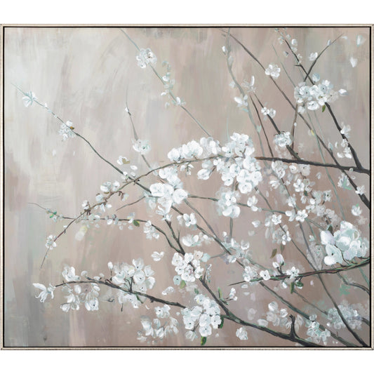 Yoshino Wall Decor. by Livabliss in white and hand painted. Made from main: canvas, frame: polystyrene in a modern style.