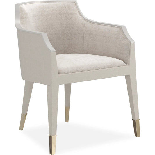 Sabot Dining Chair by Caracole in ivory, ivory painted faux shagreen. Made from birch in a unique style.