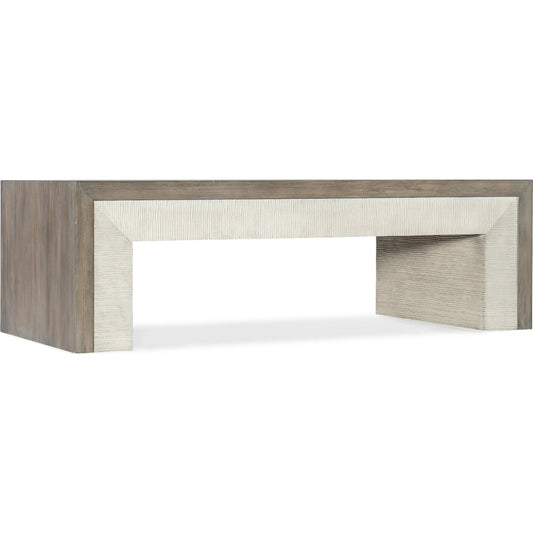 Serenity Skipper Cocktail Table by Hooker Furniture in malibu. Made from oak veneers, resin in a modern style.
