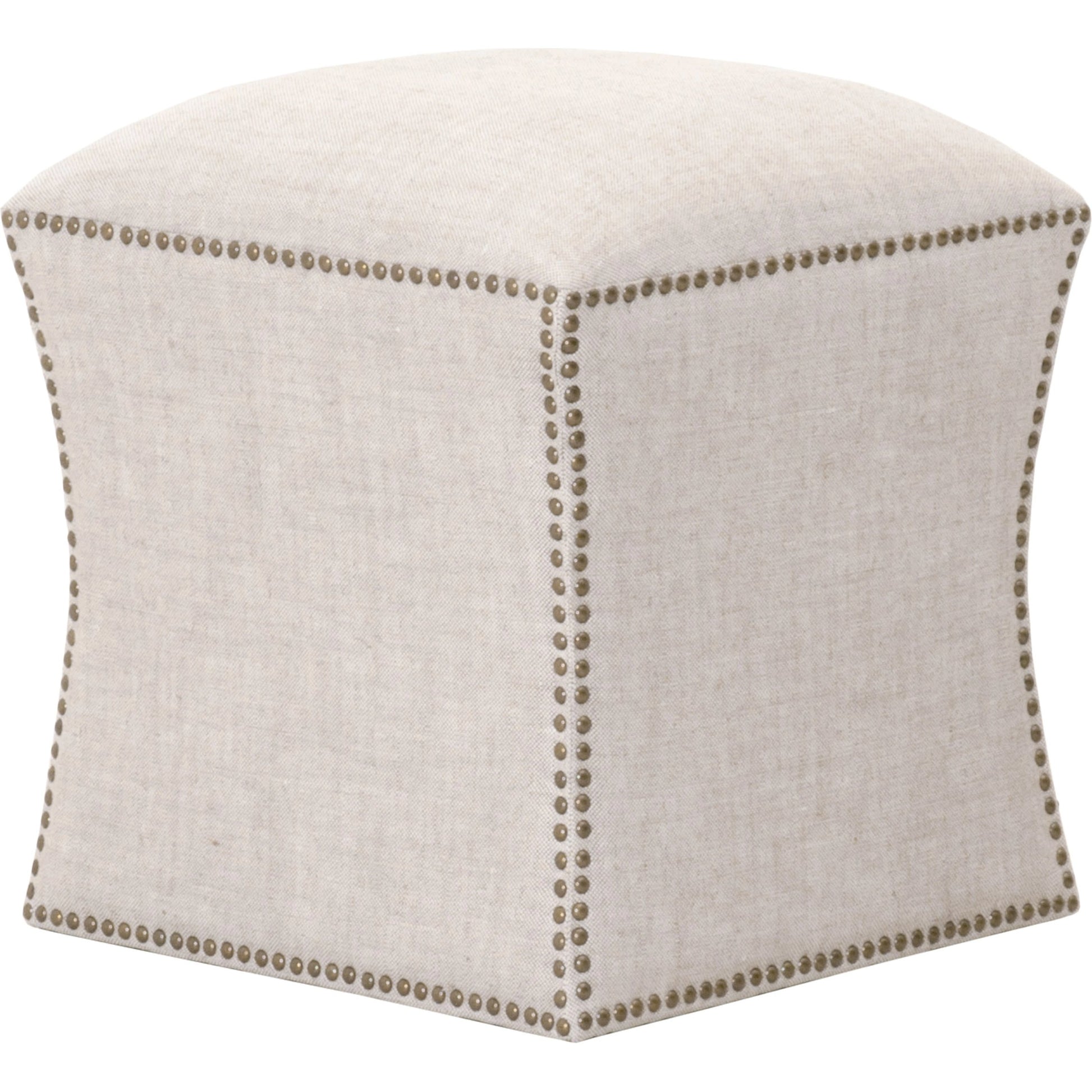York Ottoman by Essentials For Living in bisque and bisque french linen. Made from 100% french linen in a traditional style.