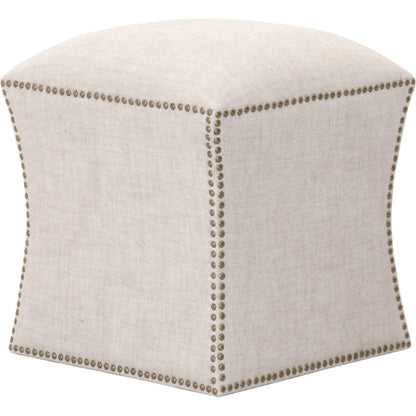 York Ottoman by Essentials For Living in bisque and bisque french linen. Made from 100% french linen in a traditional style.