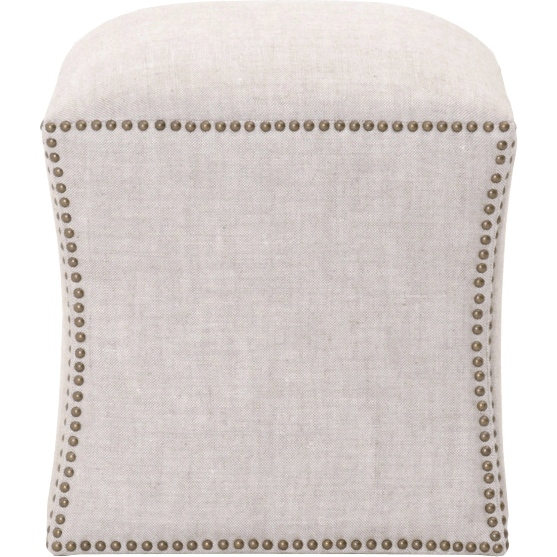 York Ottoman by Essentials For Living in bisque and bisque french linen. Made from 100% french linen in a traditional style.