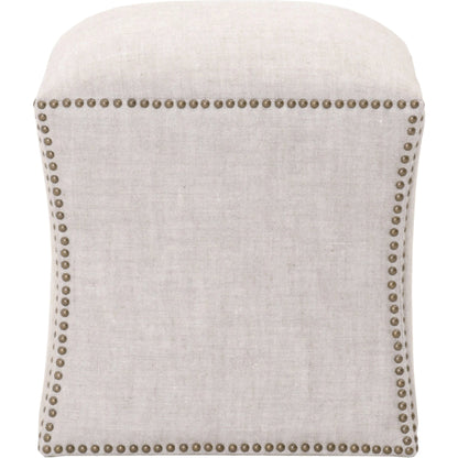 York Ottoman by Essentials For Living in bisque and bisque french linen. Made from 100% french linen in a traditional style.