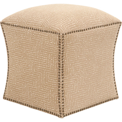 York Ottoman by Essentials For Living in bisque and bisque french linen. Made from 100% french linen in a traditional style.