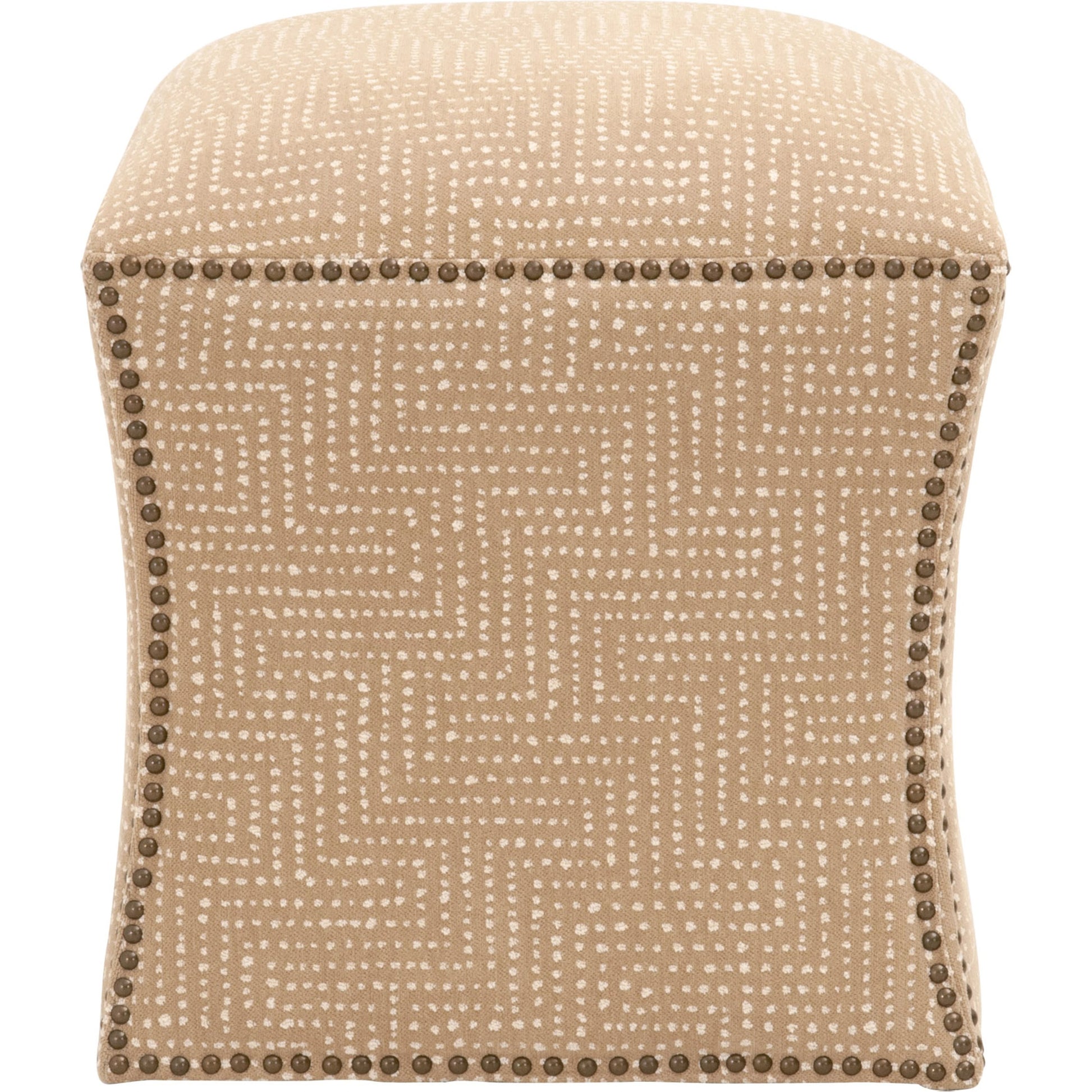 York Ottoman by Essentials For Living in bisque and bisque french linen. Made from 100% french linen in a traditional style.