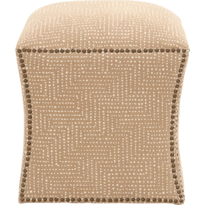 York Ottoman by Essentials For Living in bisque and bisque french linen. Made from 100% french linen in a traditional style.