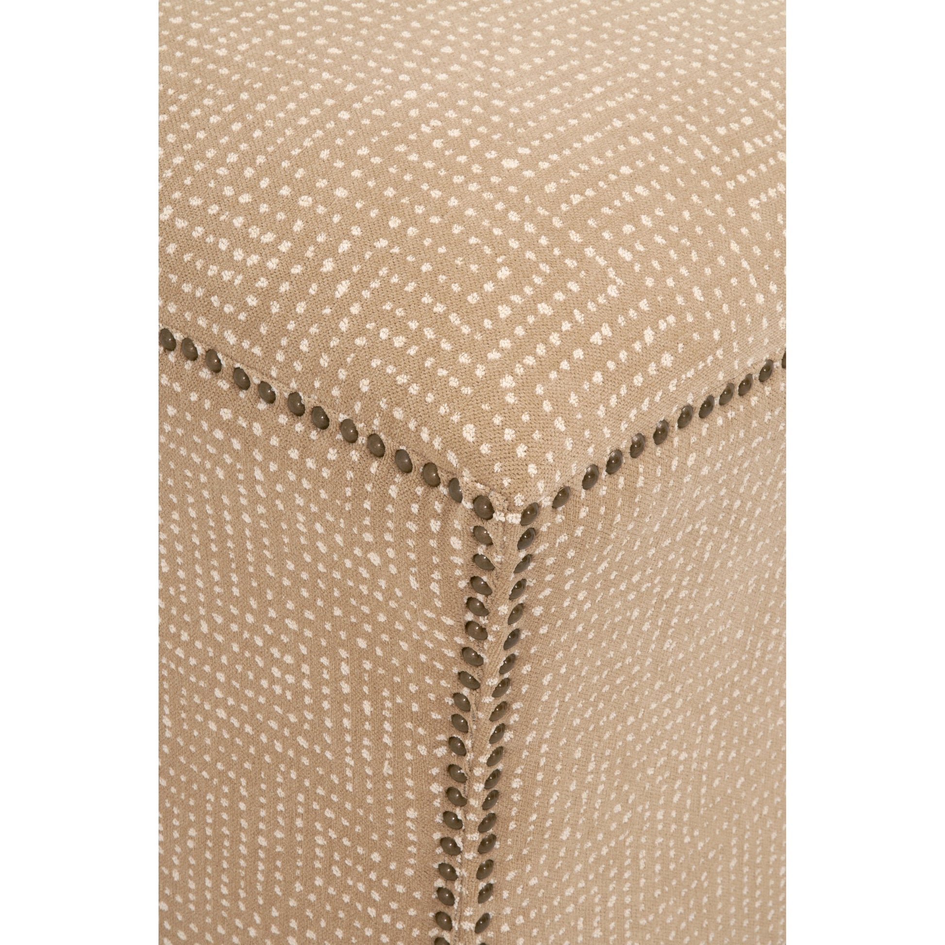 York Ottoman by Essentials For Living in bisque and bisque french linen. Made from 100% french linen in a traditional style.