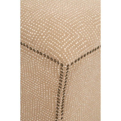 York Ottoman by Essentials For Living in bisque and bisque french linen. Made from 100% french linen in a traditional style.