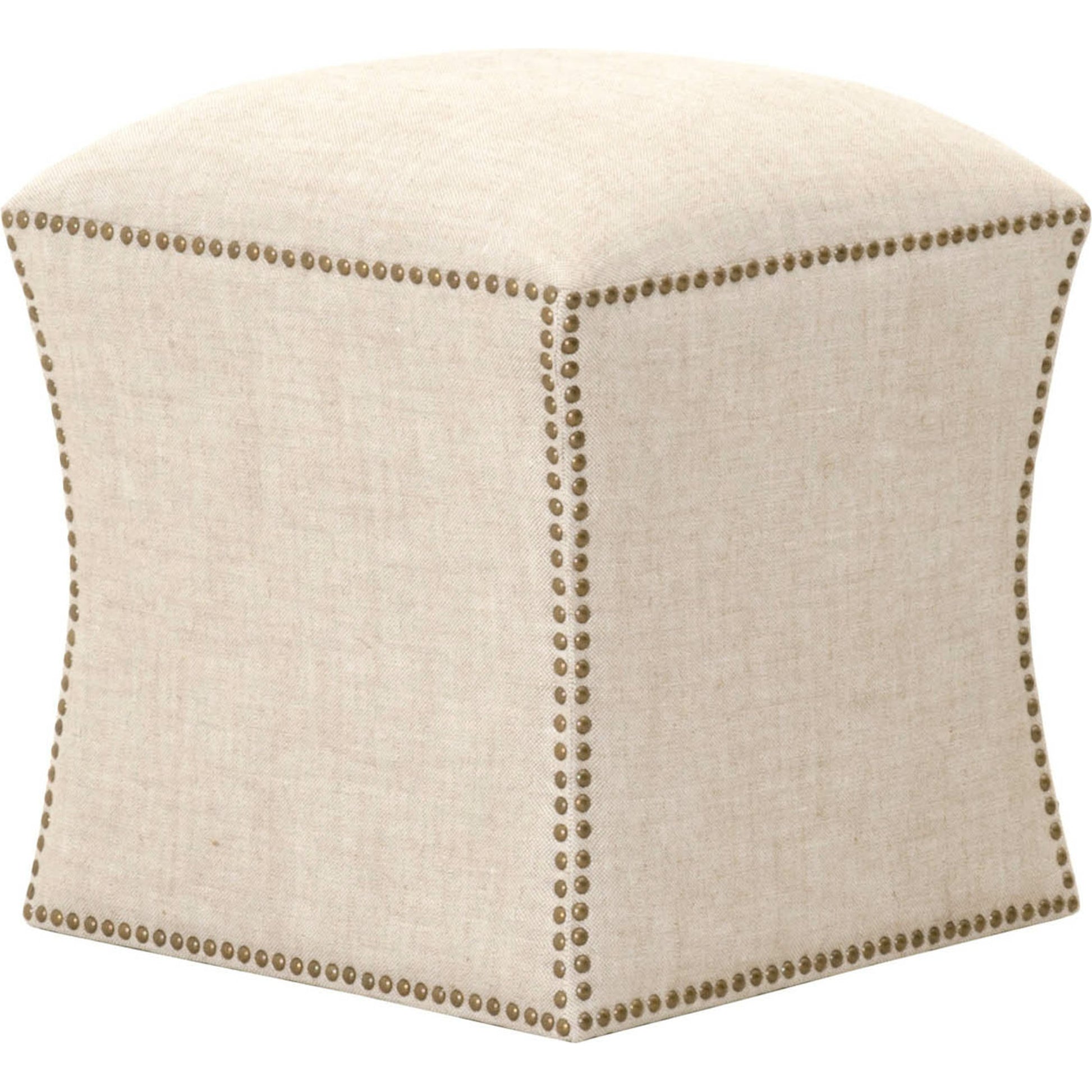 York Ottoman by Essentials For Living in bisque and bisque french linen. Made from 100% french linen in a traditional style.