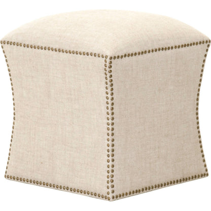 York Ottoman by Essentials For Living in bisque and bisque french linen. Made from 100% french linen in a traditional style.
