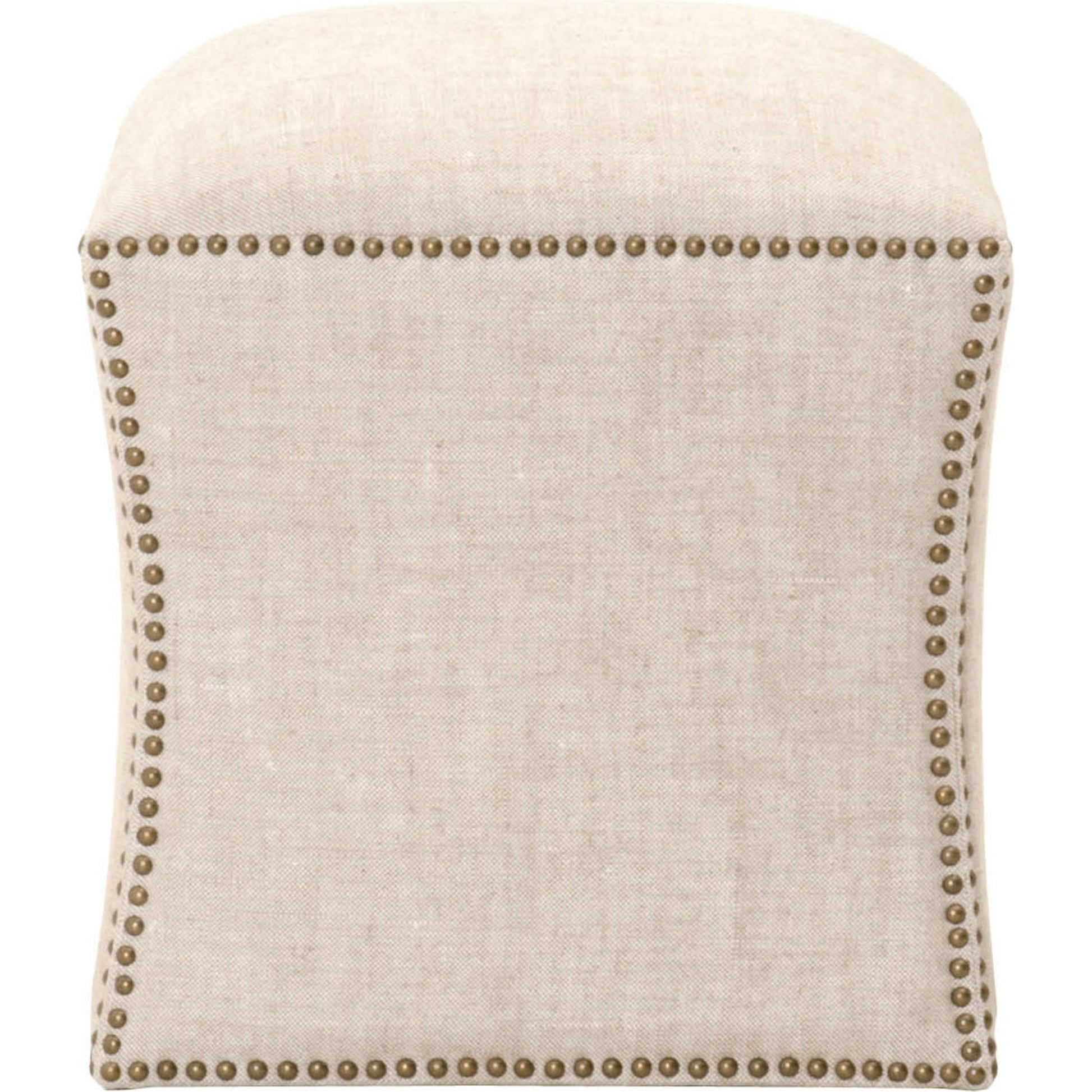 York Ottoman by Essentials For Living in bisque and bisque french linen. Made from 100% french linen in a traditional style.