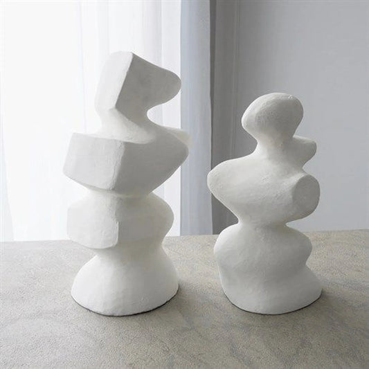 S/2 Mouren Sculptures by Global Views in white and white. Made from unique in a unique style.