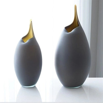Frosted Vase by Global Views. Made from glass in a modern style.