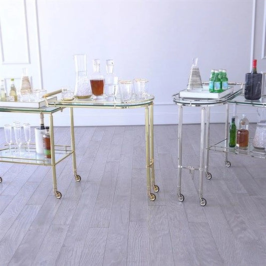 Gallery Folding Bar by Global Views. Made from brass, glass in a modern style.