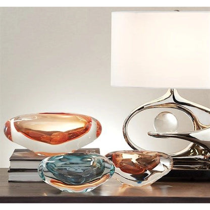 Abstract Bean Vase by Global Views. Made from art glass in a eclectic & global style.