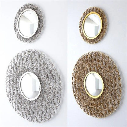 Curly Mirror by Global Views in nickel. Made from iron, mirror in a coastal style.