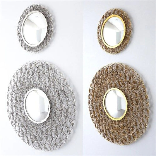 Curly Mirror by Global Views in nickel. Made from iron, mirror in a coastal style.