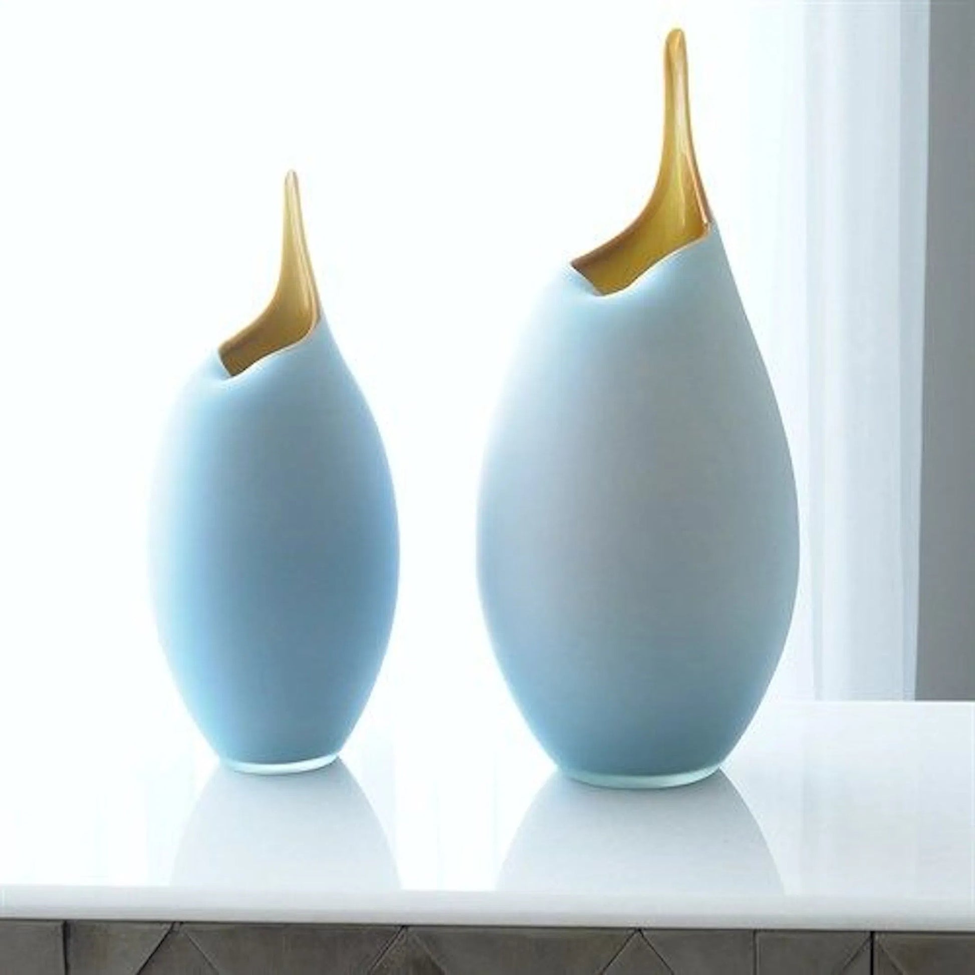 Frosted Vase by Global Views. Made from glass in a modern style.