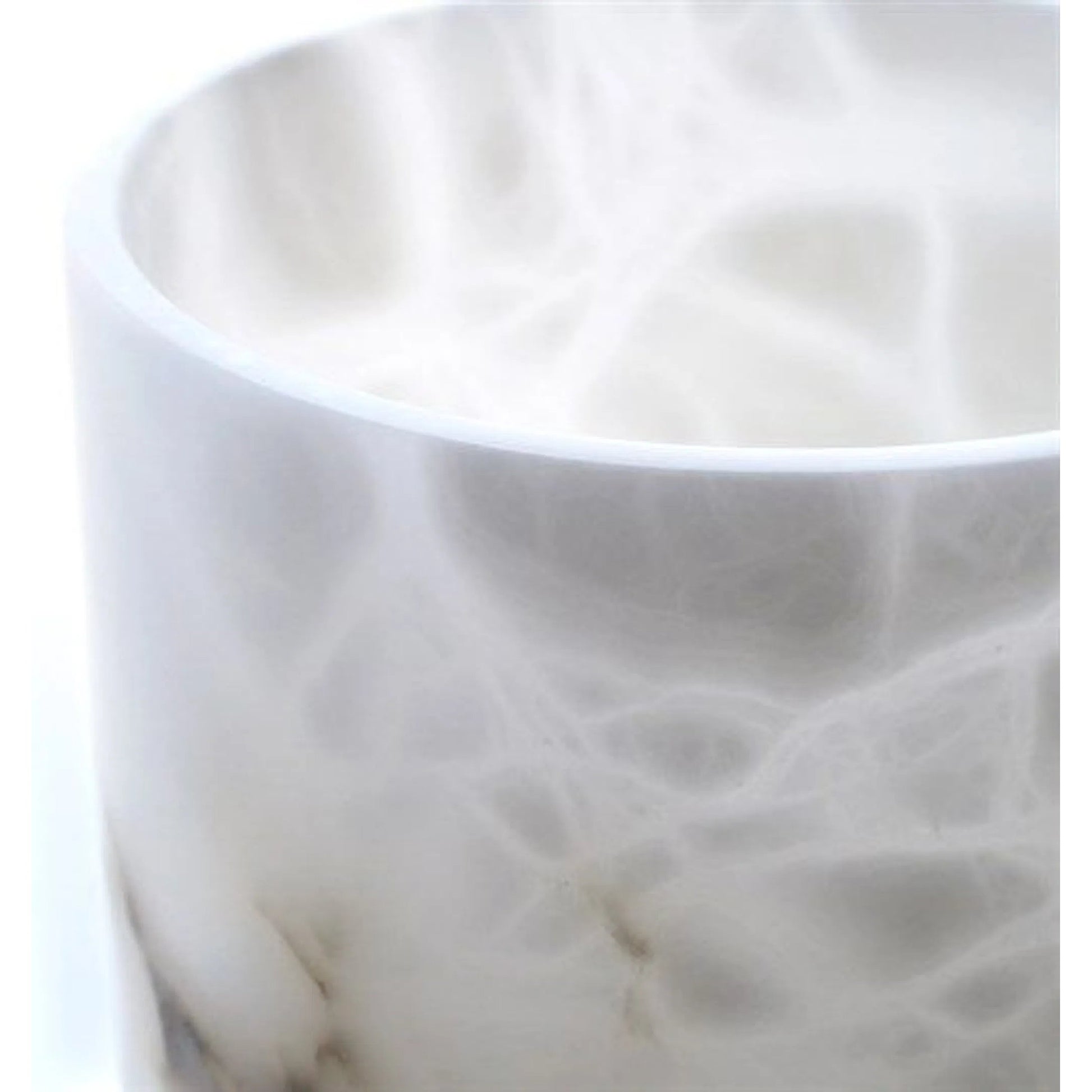 Alabaster Cylinder Vase by Global Views in white. Made from alabaster in a modern style.