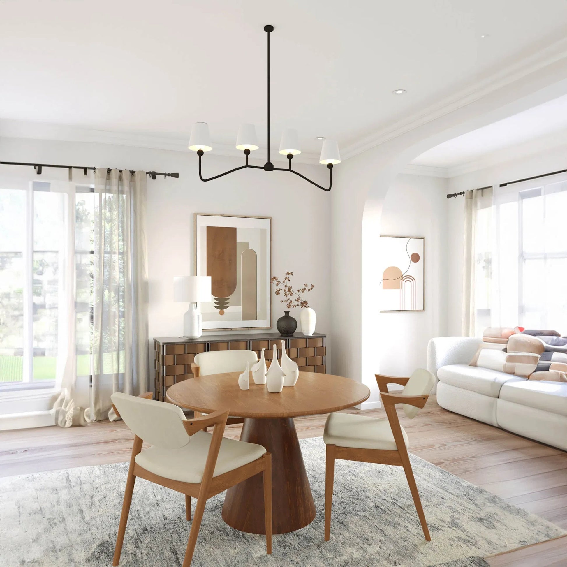 Peyton Dining Table by LH Imports in brown and honey. Made from solid mango wood in a unique style.