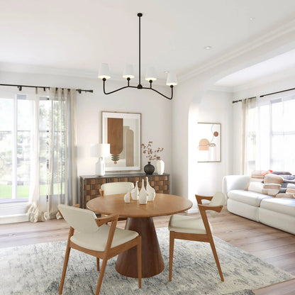 Peyton Dining Table by LH Imports in brown and honey. Made from solid mango wood in a unique style.