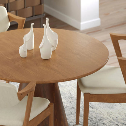 Peyton Dining Table by LH Imports in brown and honey. Made from solid mango wood in a unique style.
