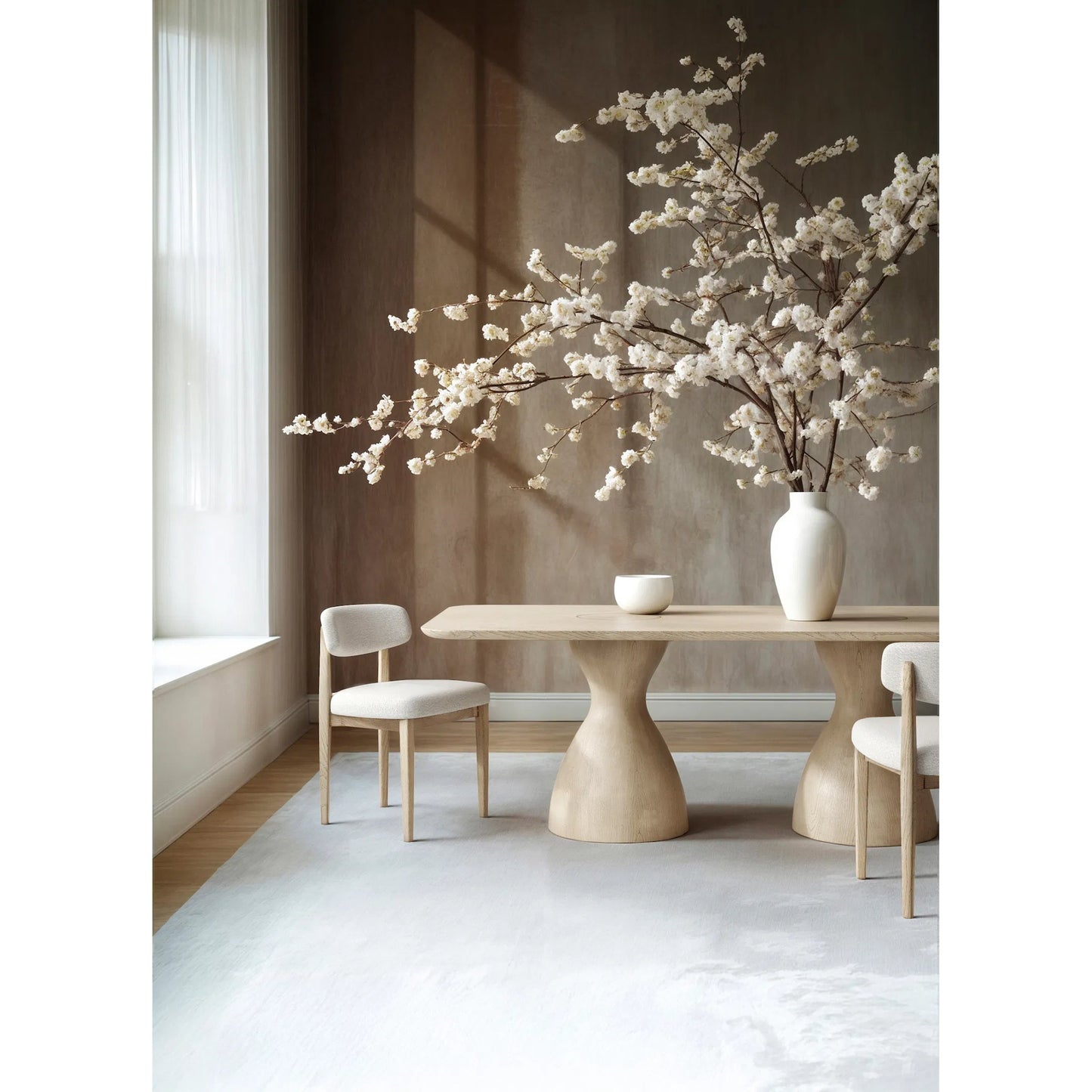 009 SI-2535695 | Lifestyle | Atoll Side Chair by Jonathan Charles in white washed oak. Made from main oak in a unique style.