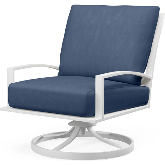 Bristol Outdoor Club Swivel in Canvas Flax w/ Self Welt by Sunset West. Made from aluminum in a unique style.