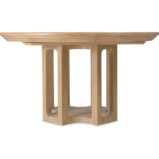 Banyon Bay Round Dining Table with One 18-inch Leaf by Hooker Furniture in light wood. Made from unique in a transitional style.