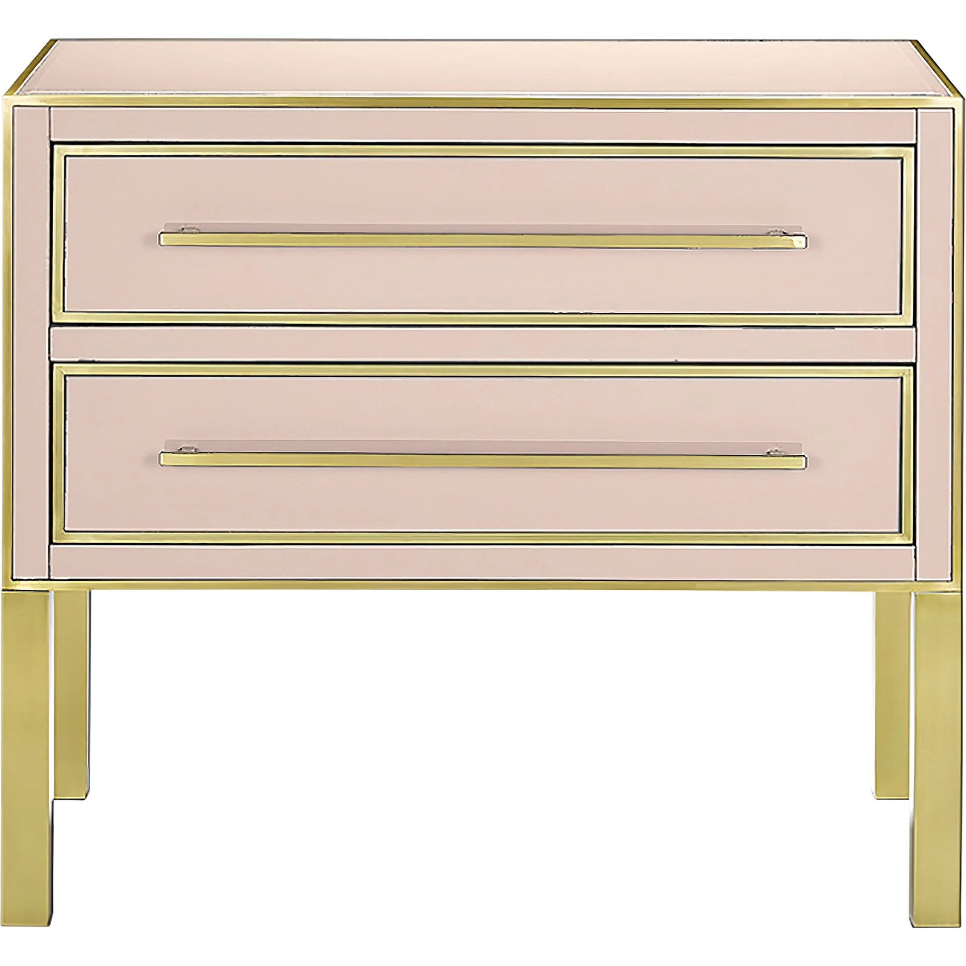 Arden Chest by Currey and Company in ivory, satin brass. Made from reverse painted glass, brass, solid hardwood, faux suede in a traditional style.
