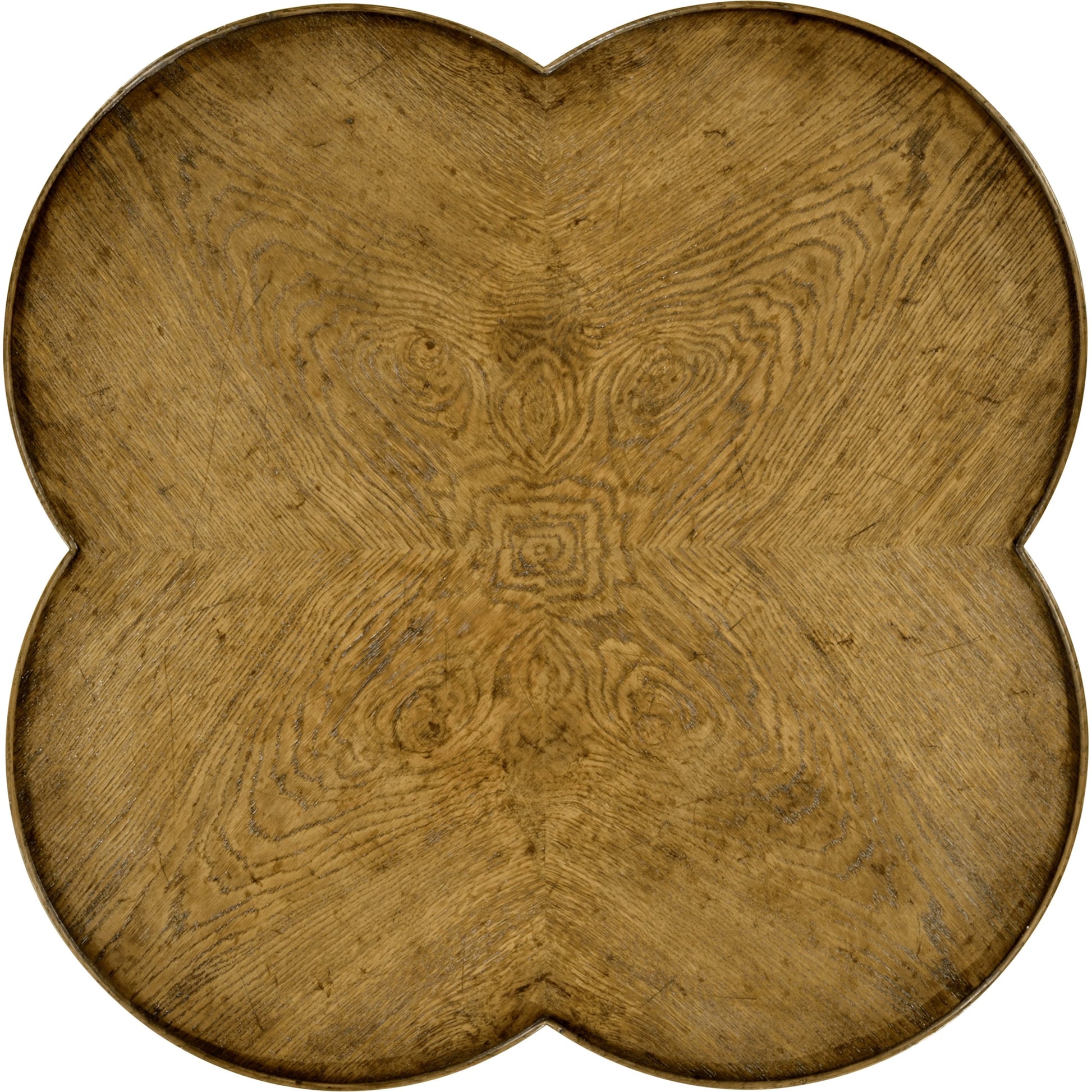 Casual Accents End Table by Jonathan Charles in brown and light brown chestnut. Made from iron in a rustic style.