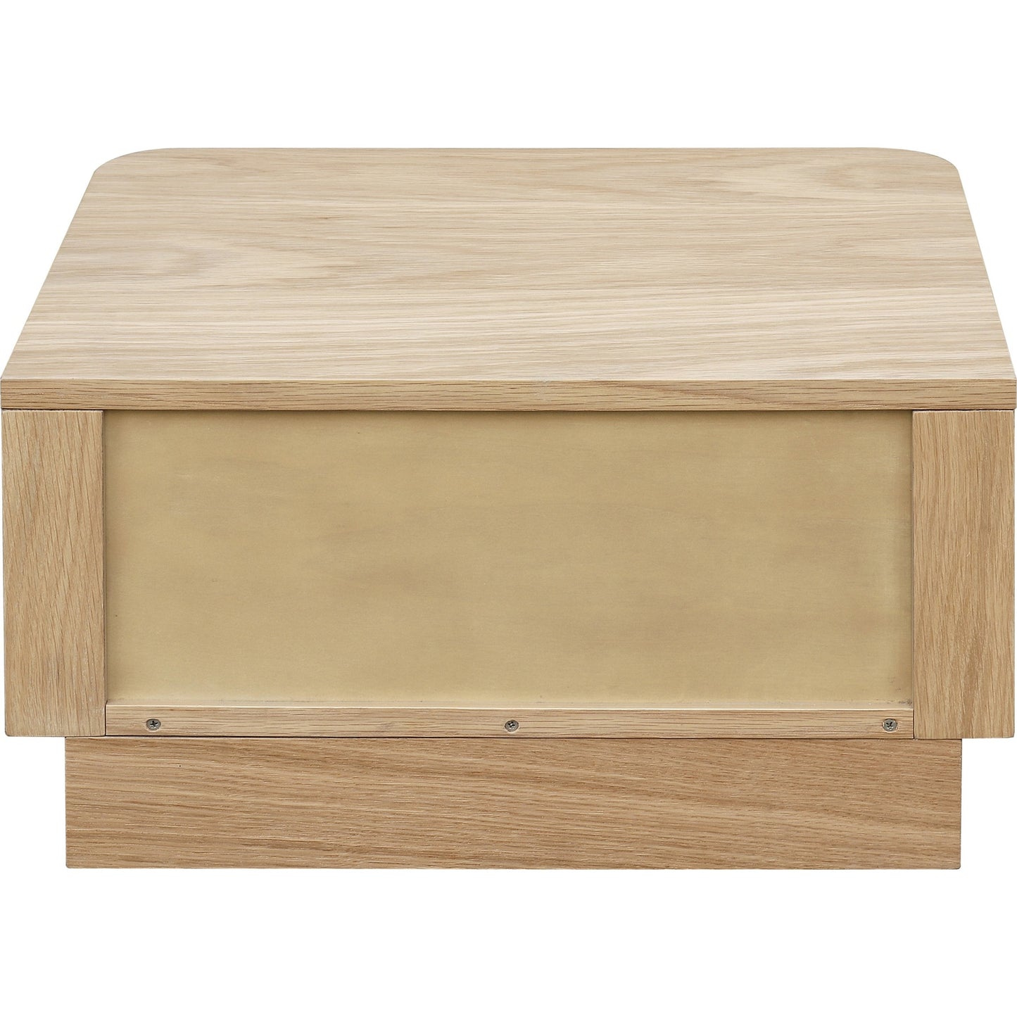 004 SI-1771823 | Additional Silo | Round Off Nightstand by Moe's Home Collection in brown. Made from solid oak, oak veneer, mdf in a transitional style.