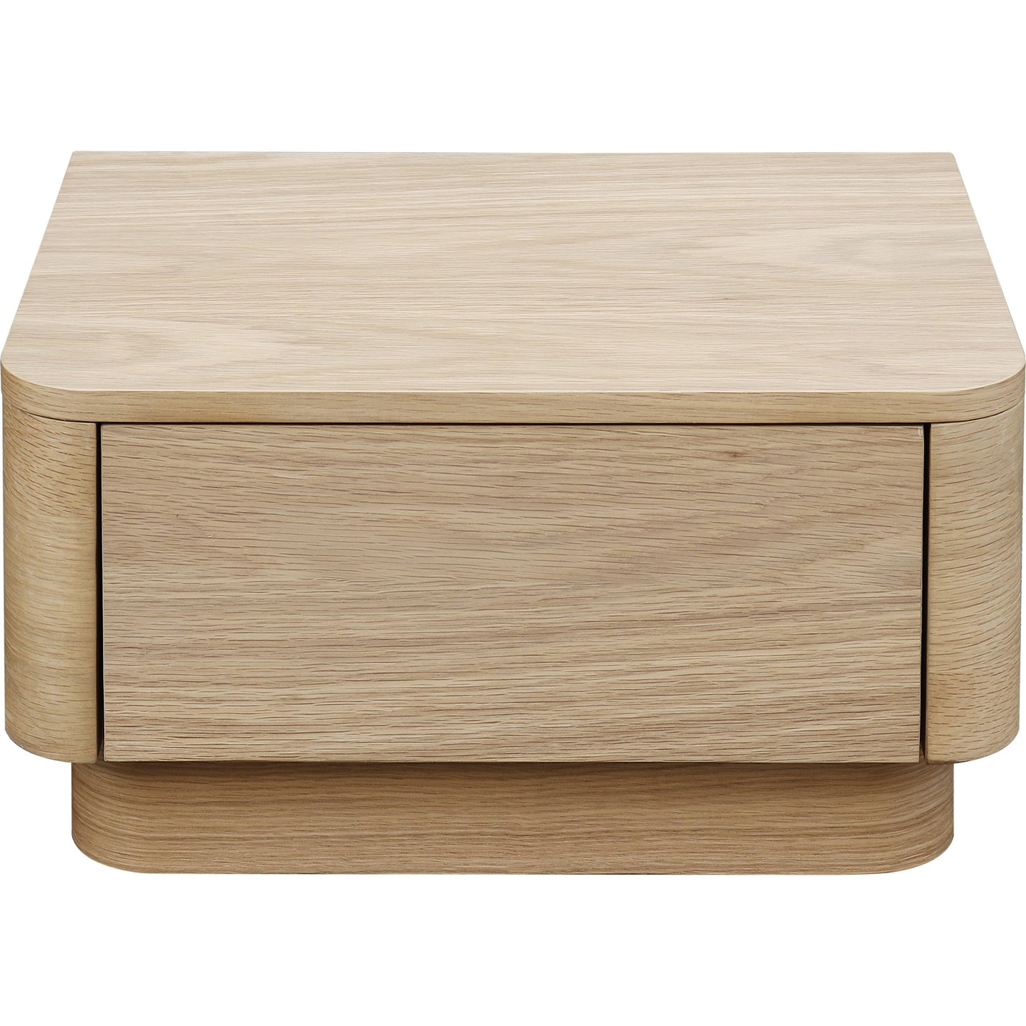 002 SI-1771823 | Additional Silo | Round Off Nightstand by Moe's Home Collection in brown. Made from solid oak, oak veneer, mdf in a transitional style.