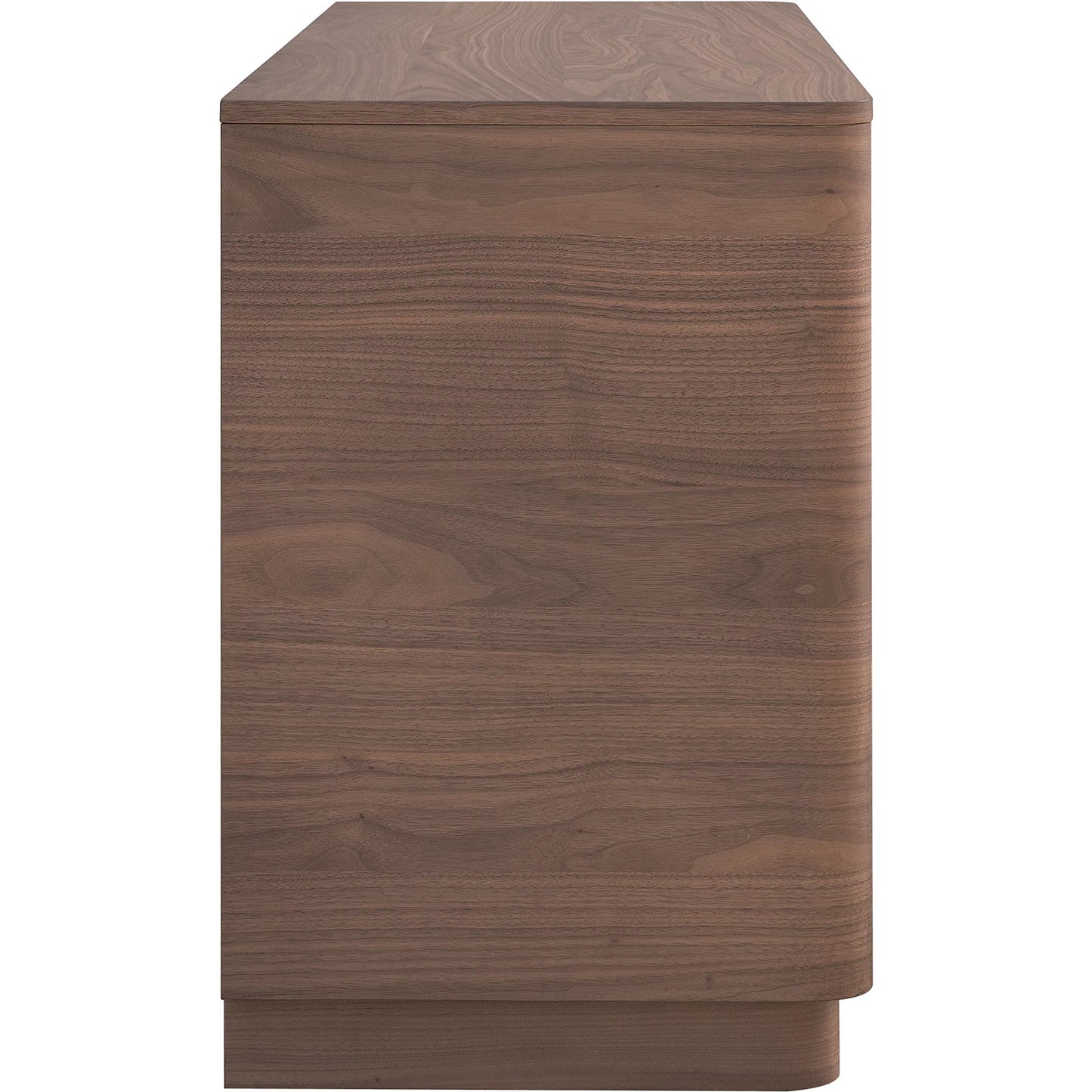 003 SI-2253994 | Additional Silo | Round Off Dresser by Moe's Home Collection in natural walnut. Made from walnut veneer, mdf, rubberwood base in a transitional style.