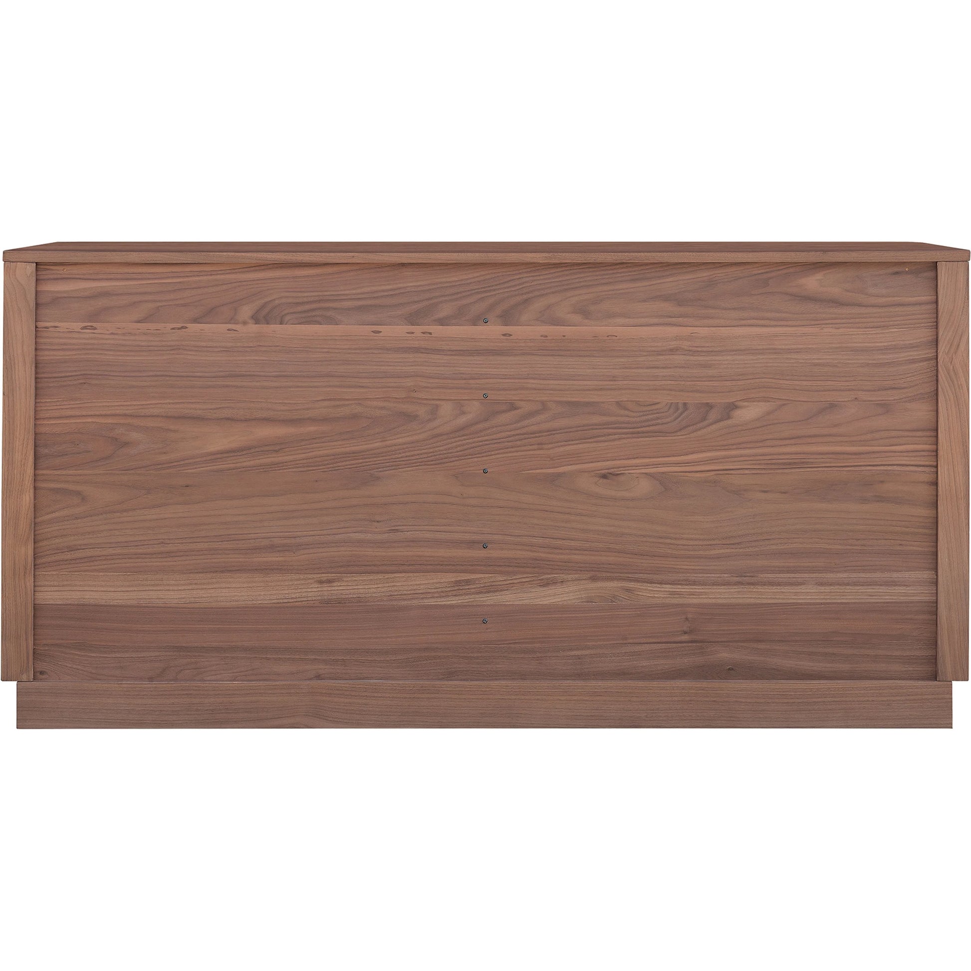 Round Off Dresser by Moe's Home Collection in natural walnut. Made from walnut veneer, mdf, rubberwood base in a transitional style.