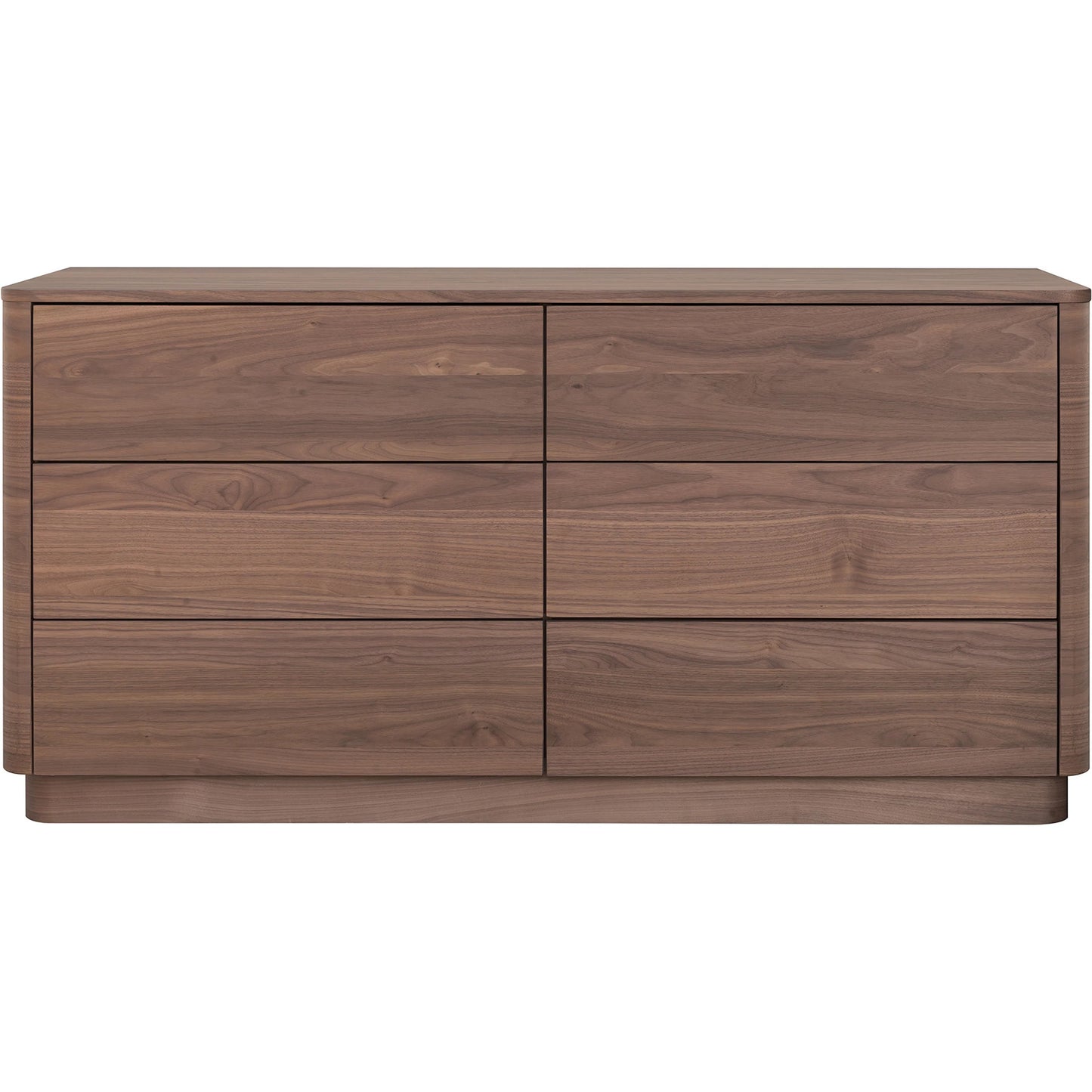002 SI-2253994 | Additional Silo | Round Off Dresser by Moe's Home Collection in natural walnut. Made from walnut veneer, mdf, rubberwood base in a transitional style.