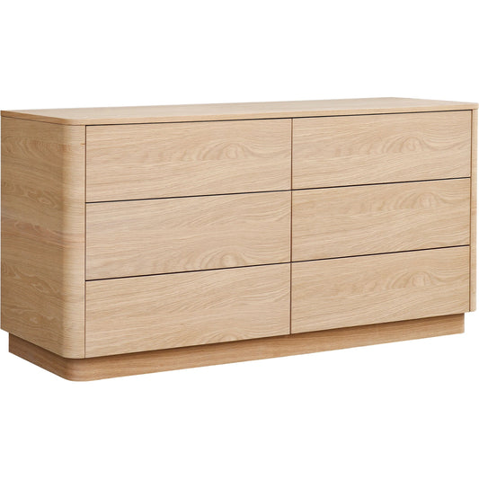 Round Off Dresser Oak by Moe's Home Collection in brown. Made from walnut, oak veneer, mdf in a transitional style.