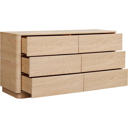 Round Off Dresser Oak by Moe's Home Collection in brown. Made from walnut, oak veneer, mdf in a transitional style.