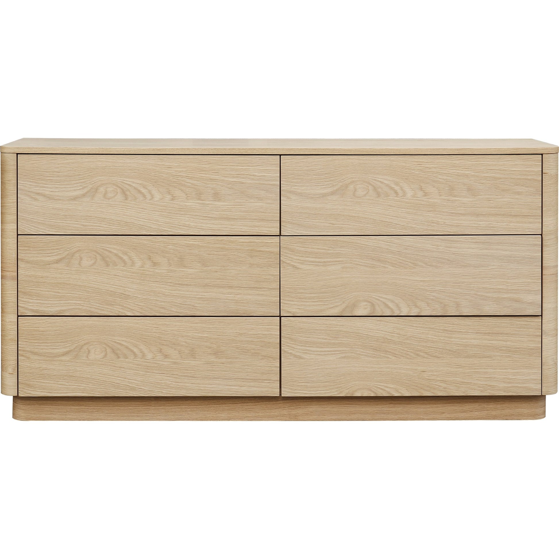 Round Off Dresser Oak by Moe's Home Collection in brown. Made from walnut, oak veneer, mdf in a transitional style.