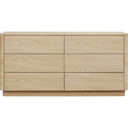 Round Off Dresser Oak by Moe's Home Collection in brown. Made from walnut, oak veneer, mdf in a transitional style.