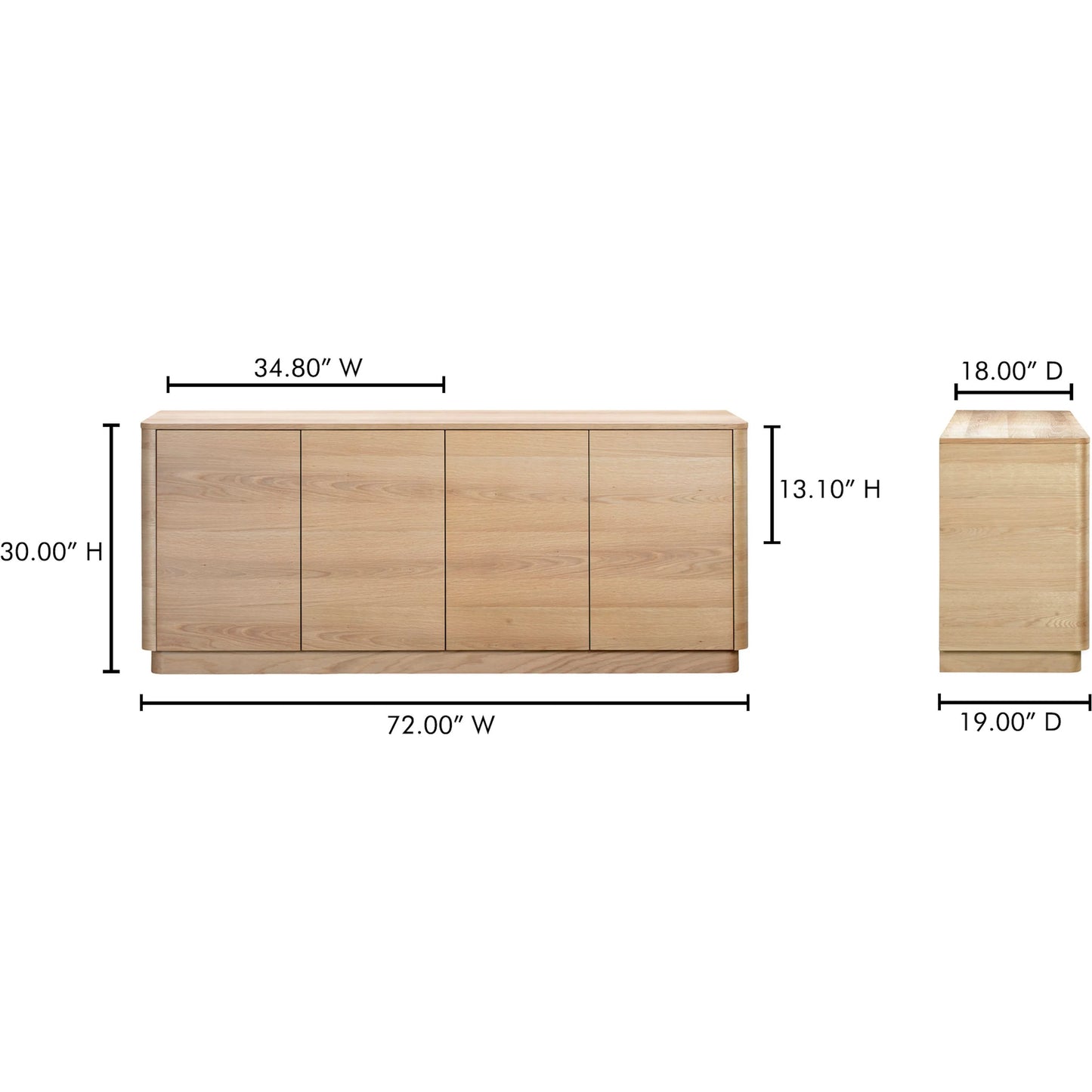 022 SI-2253999 | Lifestyle | Round Off Sideboard by Moe's Home Collection. Made from unique in a transitional style.