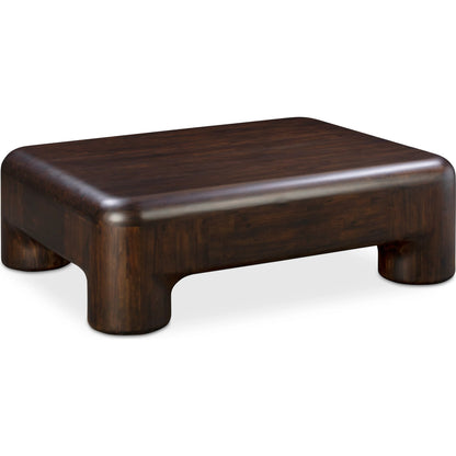 Rowan Coffee Table by Moe's Home Collection in walnut. Made from solid acacia in a traditional style.