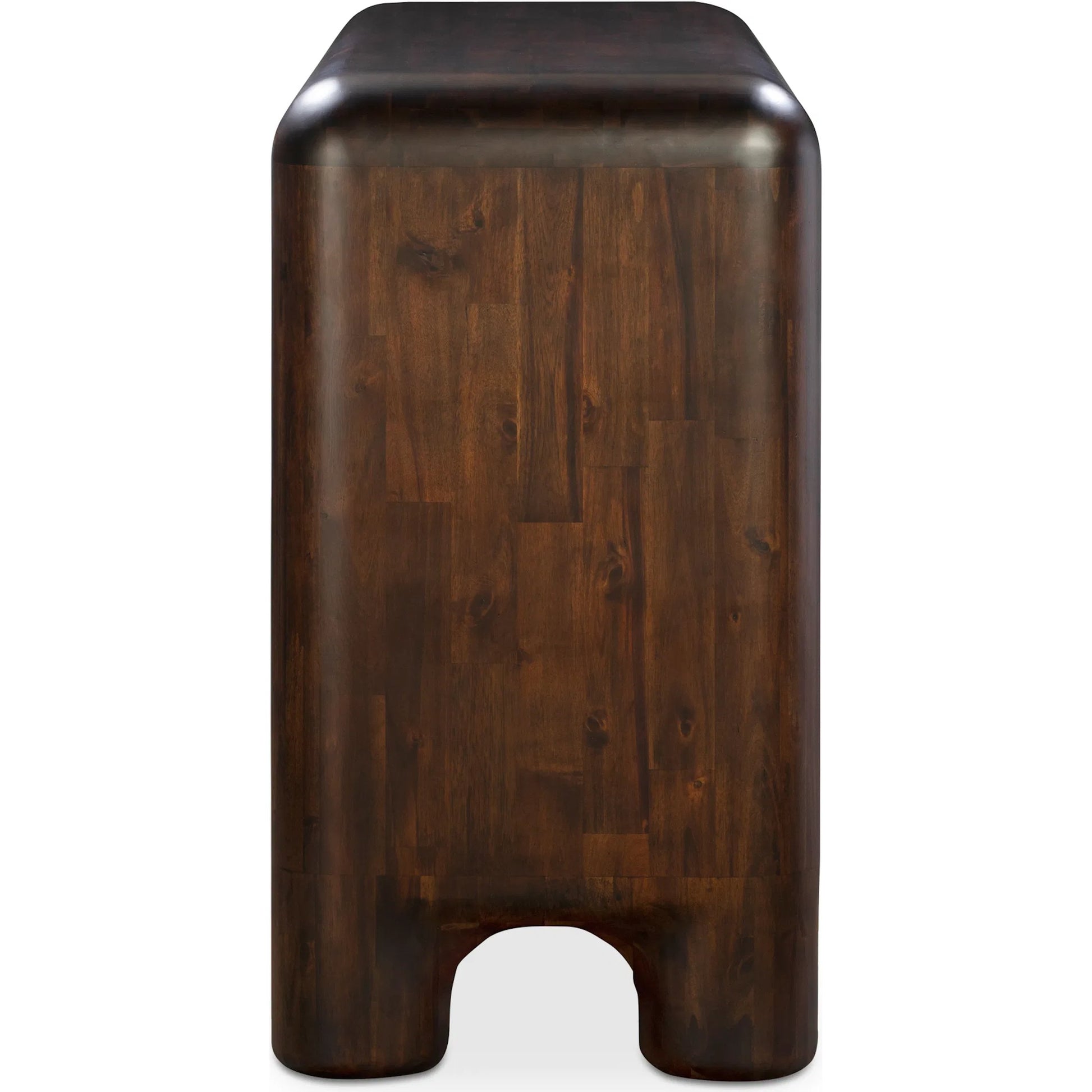 Rowan 6 Drawer Dresser by Moe's Home Collection in walnut. Made from solid acacia, acacia veneer over mdf back, drawer frame in a traditional style.