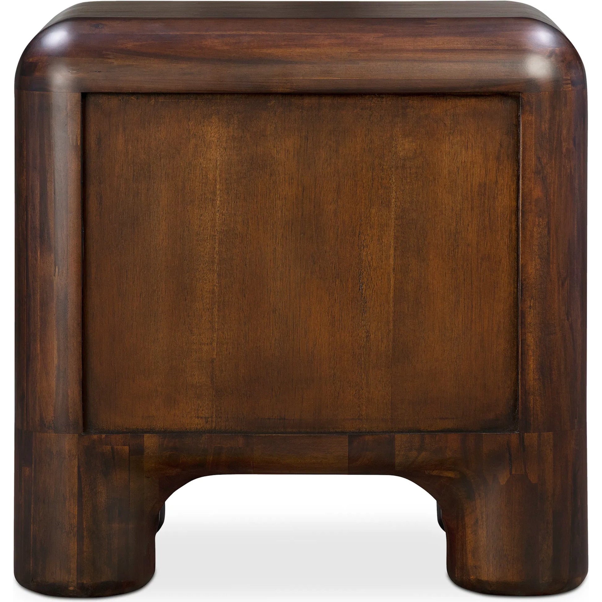 Rowan Nightstand by Moe's Home Collection in walnut. Made from solid acacia, acacia veneer over mdf back, drawer frame in a traditional style.