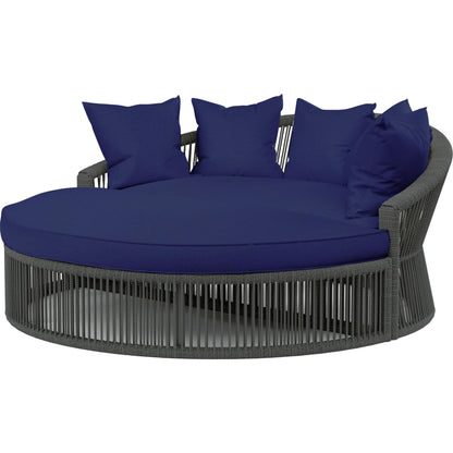 Milano Outdoor Daybed by Sunset West in slate. Made from olefin rope in a coastal style.
