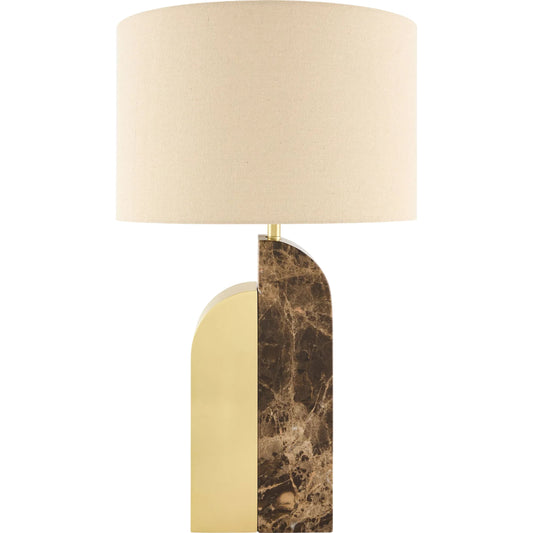 Yuruga Accent Table Lamp by Surya. Made from marble, iron, linen, polyester in a unique style.