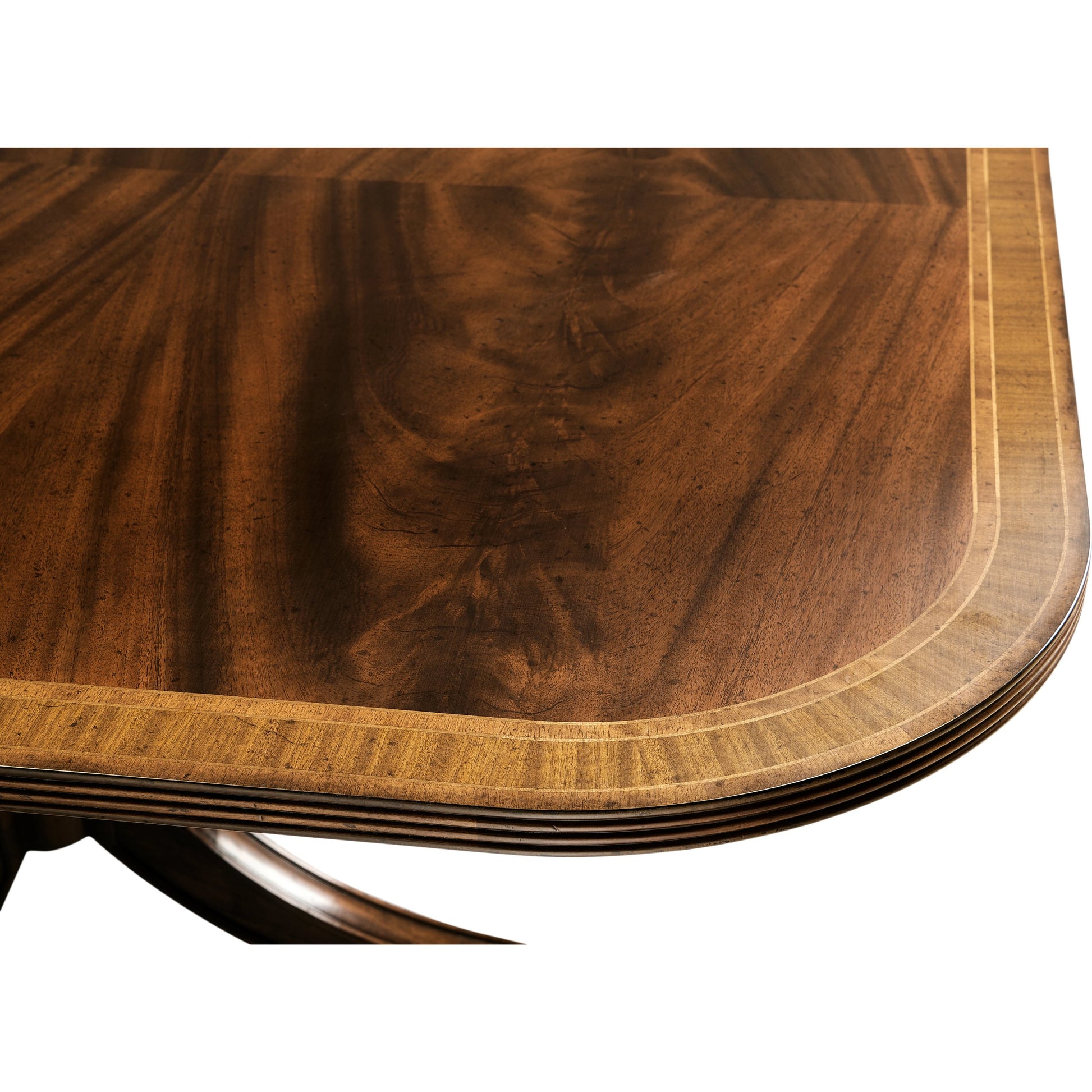 Windsor Regency Two-Leaf Mahogany Dining Table by Jonathan Charles in brown and medium antique mahogany. Made from acacia in a traditional style.