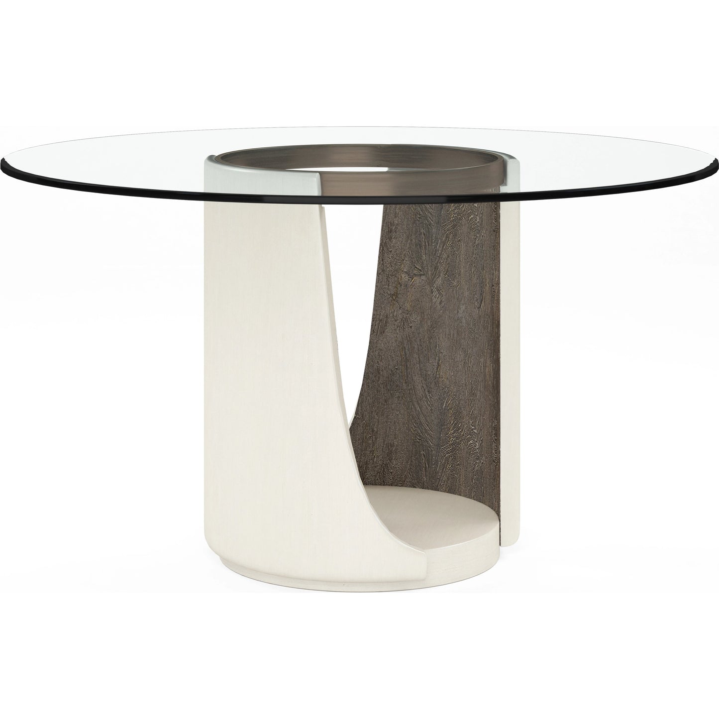 001 SI-2064949 | Primary Silo | Blanc Round Dining Table by A.R.T. Furniture in alabaster, burnished bronze. Made from parawood solids, resin, metal, glass in a modern style.