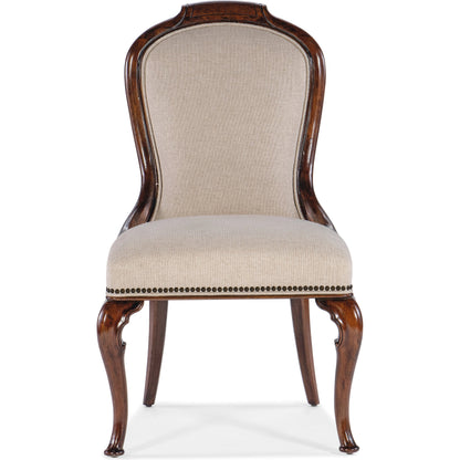 Charleston Upholstered Side Chair (Set of 2) by Hooker Furniture in chateau linen and maraschino cherry. Made from fabric, cane in a traditional style.